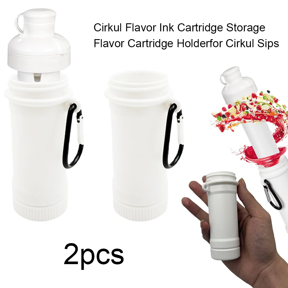 

2Pcs Cartridge Storage Container with Carabiner Travel Case Water Bottle Flavor Cartridges Container for Cirkul Sips