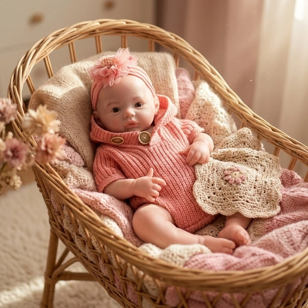 OtardDolls 18nch Meadow Girl Open Mouth Full Solid Soft Silicone Reborn Bebe Doll Waterproof Newborn Lifelike Painted Doll Toy