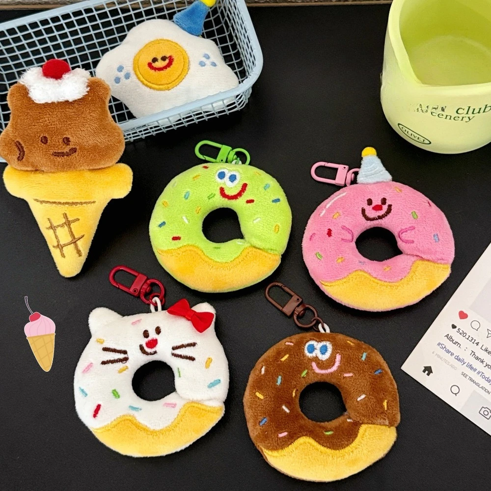 Cartoon Donut Pendant for Girl Heart Keychain Backpack Decoration