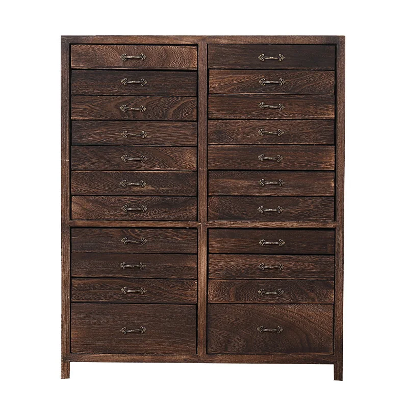 

Solid wood Pu'er tea cabinet storage set, multi-layer drawer, white tea, black dispenser, tea tray