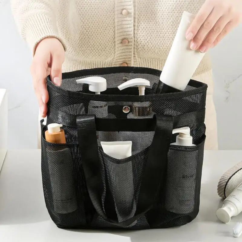 Hanging Mesh Shower Caddy Bag - Quick-Dry Toiletry Organizer For Dorms And Camping