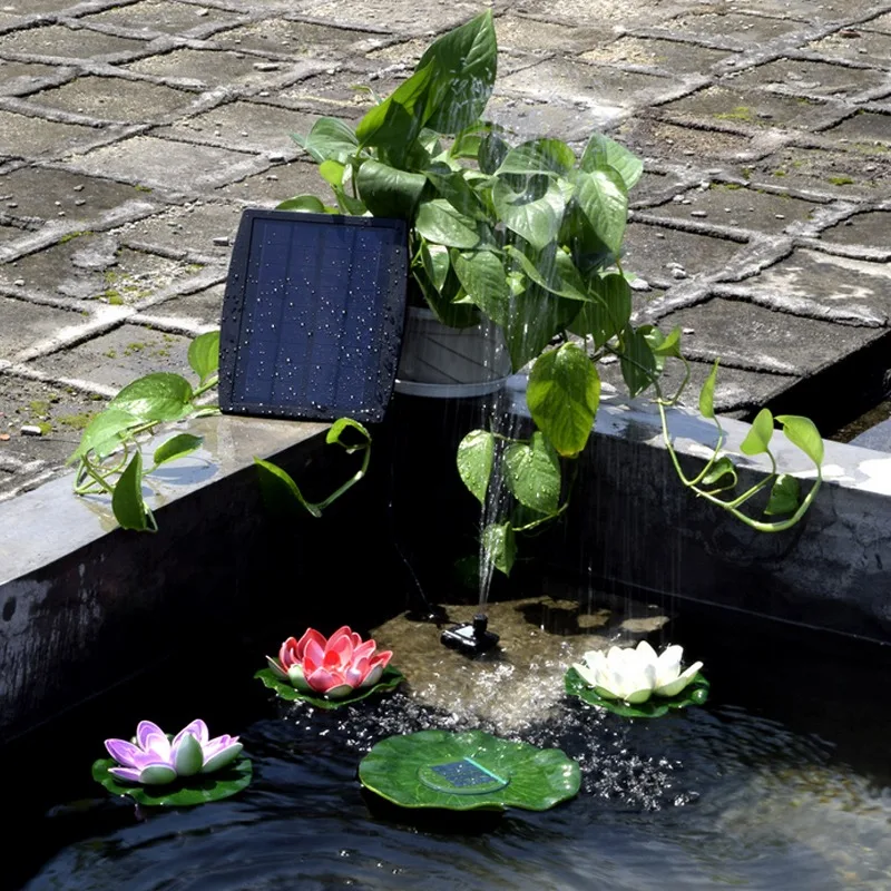 Outdoor solar floating fountain pond landscape fountain air purification device solar water pump