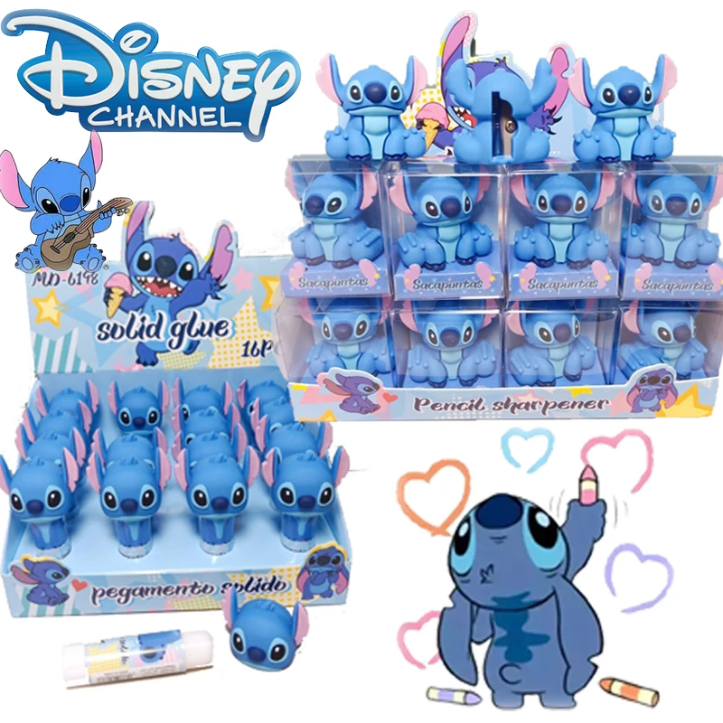 Disney Stitch Pencil Sharpener Single Hole Pencil Sharpener Anime Lilo & Stitch Glue Cute Students School Supply Prize Kids Gift