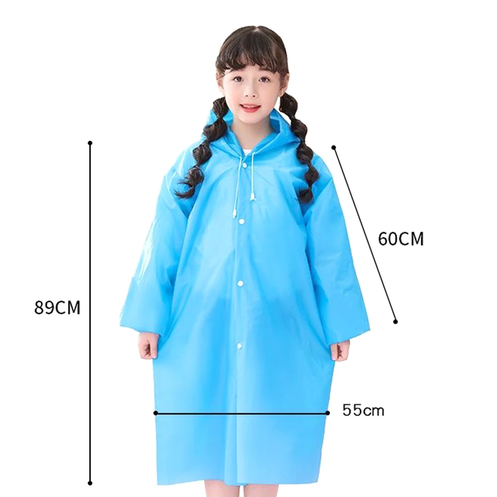 Solid Color Kids Raincoat Outdoor Waterproof Children Rain Poncho EVA Hoodie Rainwear Student Rain Coat Folding Kids Rain Coat