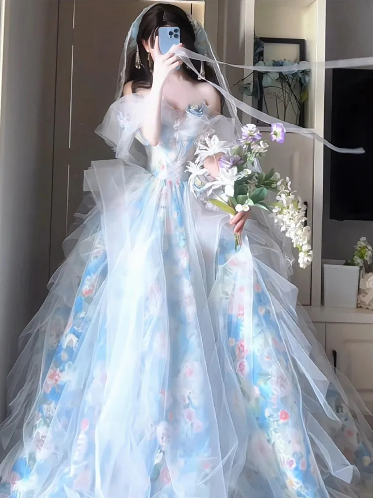 Blue Heavy Industry Graduation Day Adult banquet Host dress