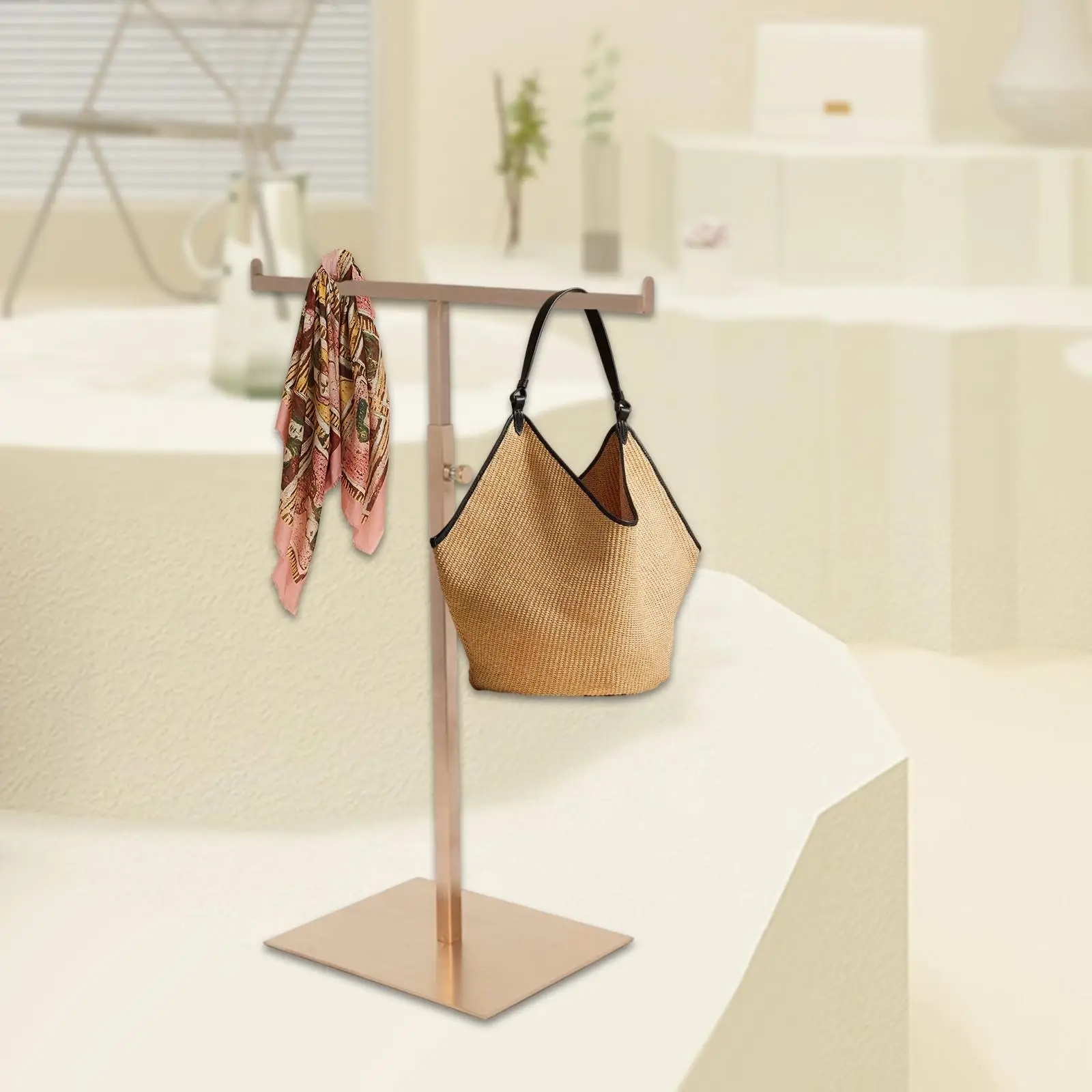 Purse Display Stand Scarf Handbag Stand for Retail Countertop Boutique