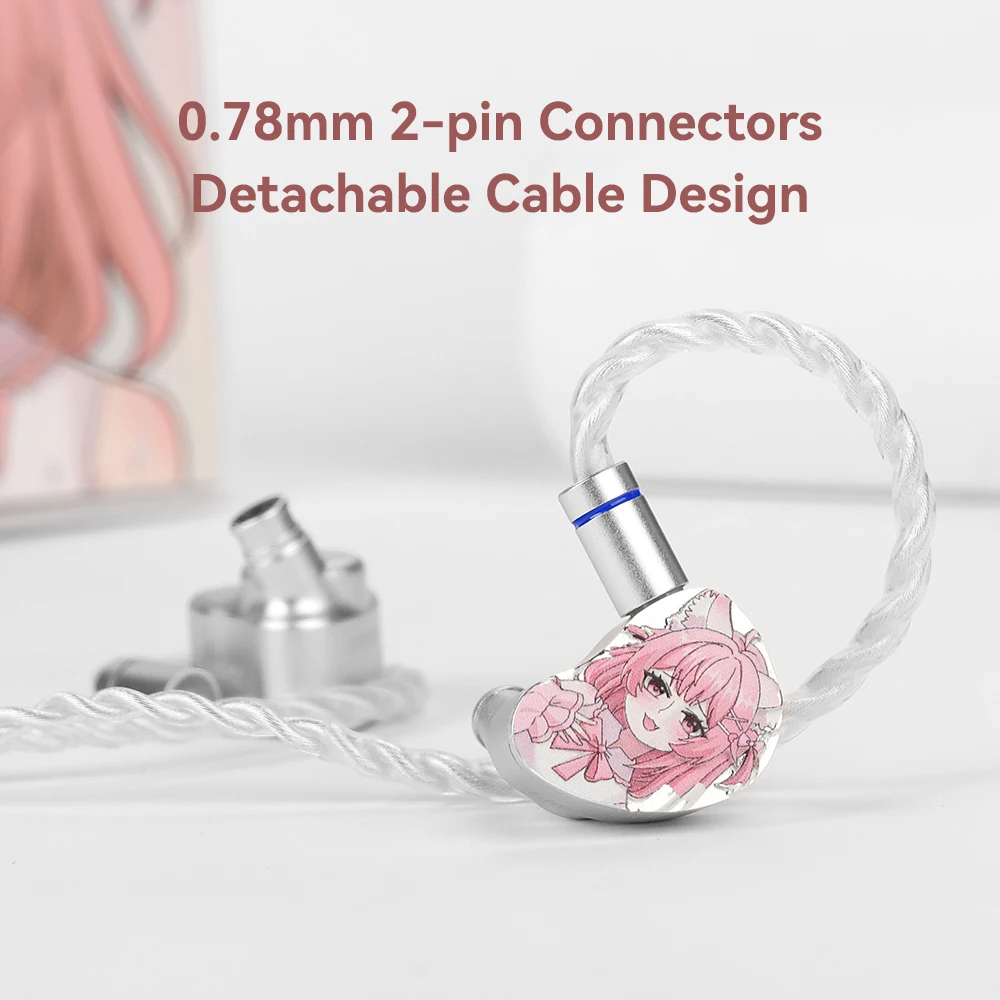 CVJ Neko In Ear 이어폰 차세대 블랙 골드 복합 다이어프램 0.78mm 2핀 커넥터 분리형 케이블 디자인