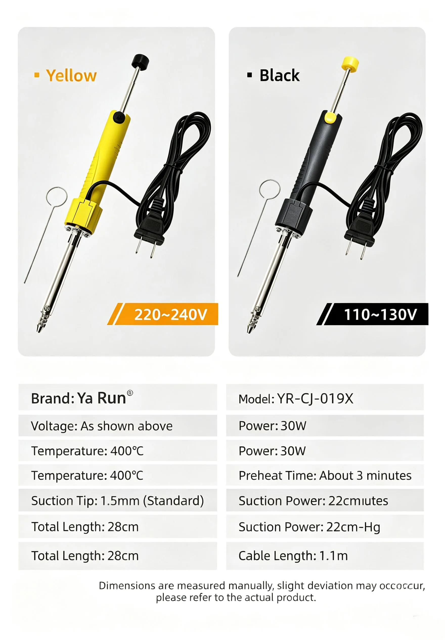 Yarun Elektrischer Lötabsorber, starke Vakuum-Elektro-Lötzinn-Saugpumpe, Entlötpumpe, Werkzeug zum Entfernen von Lötstellen und zur Reparatur – Detail 8