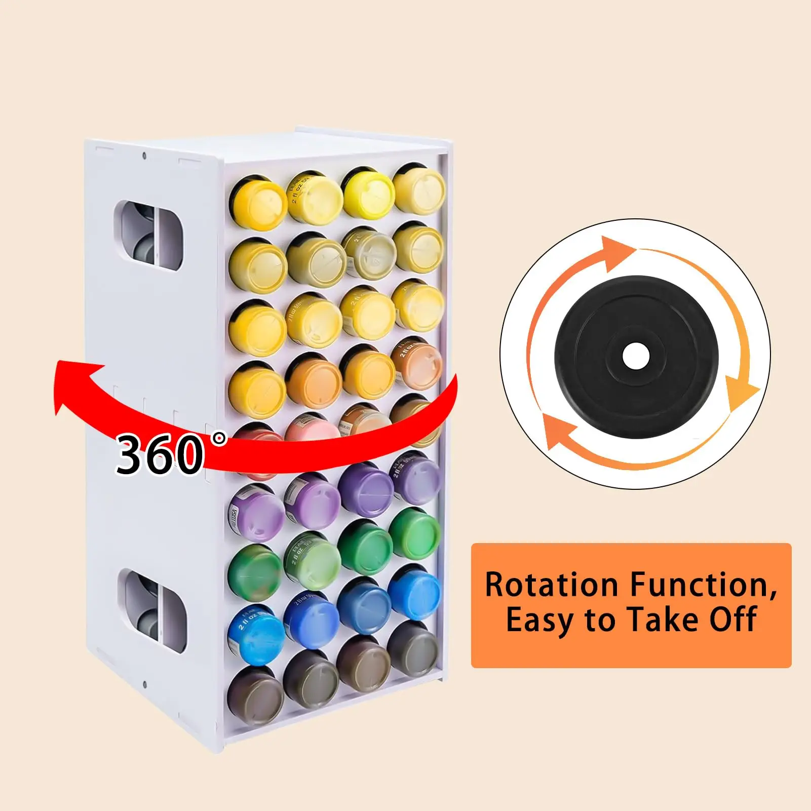Rotating Display Cabinet Tower 2 Pack 72 Slot PVC Foam Board Living Room Curio Stand For Figurines And Collectibles view 2