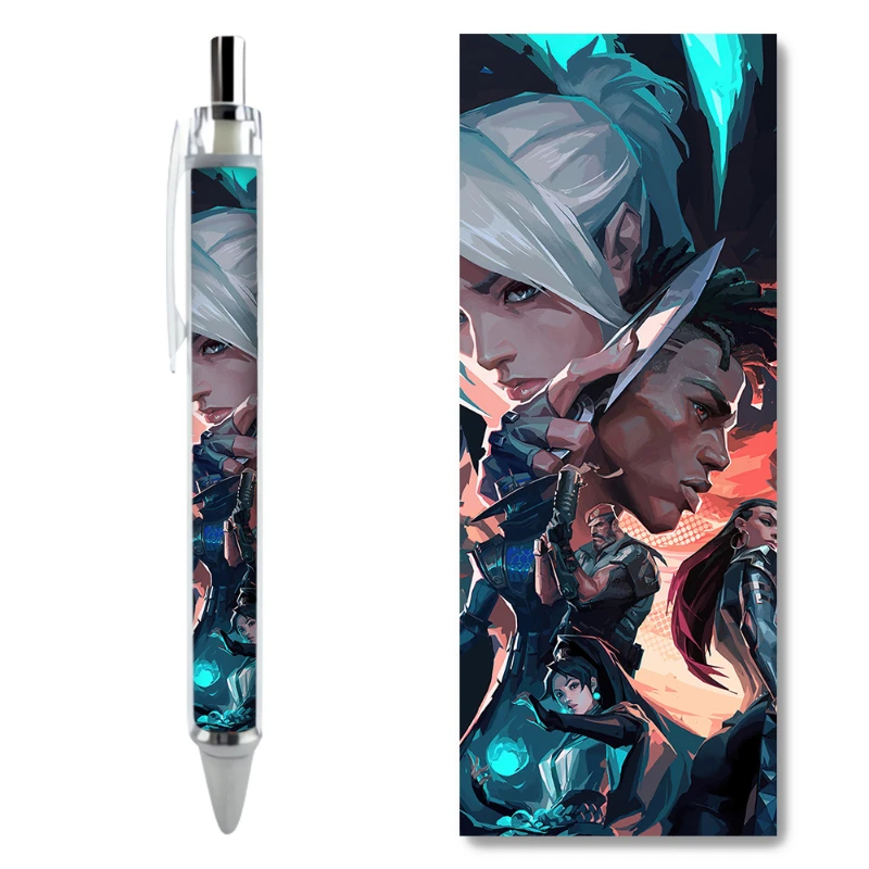 2/4PCS VALORANT Phoenix Popular Game 2D Peripheral Characters Customized Stationery Gel Pen School Supplies Pretty Stationery