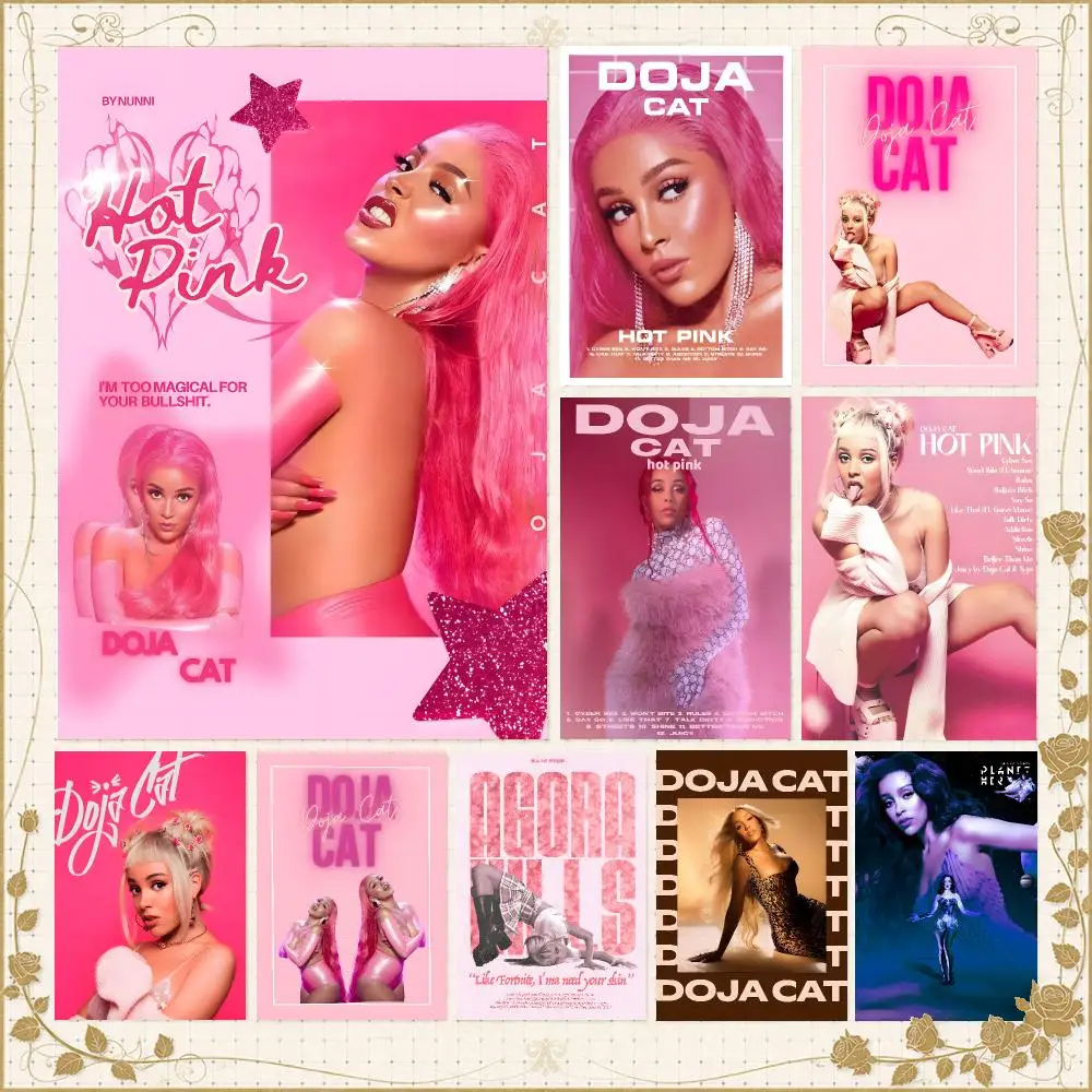 Singer D-Doja Cat Pop Rap Poster Wall Art Bedroom Living Room Dorm Bar Cafe Gym Studio Home Decor Gifts