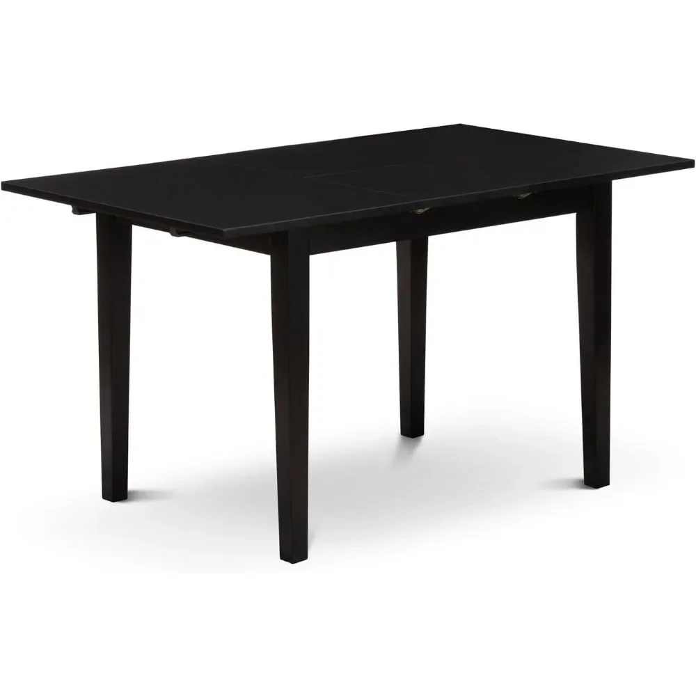 Norfolk Kitchen Rectangle Dining Table Top with Butterfly Leaf, 32x54 Inch, Nft-blk-t