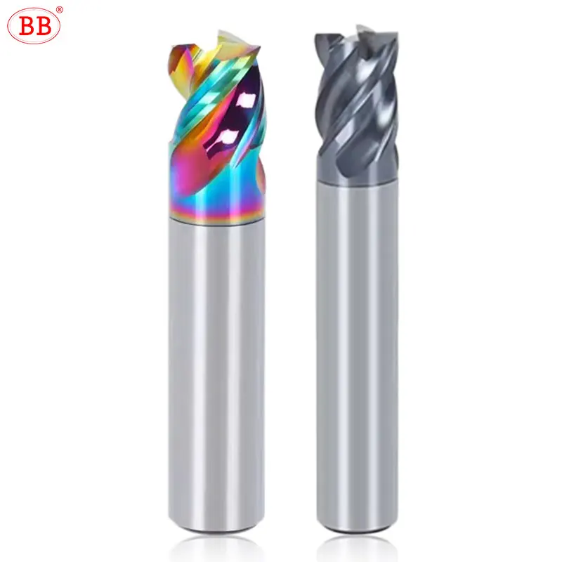 BB End Mill Short Cutting Length CNC Milling Cutter Solid Carbide Coated for Aluminum Steel Metal Milling Cutter 1mm-12mm