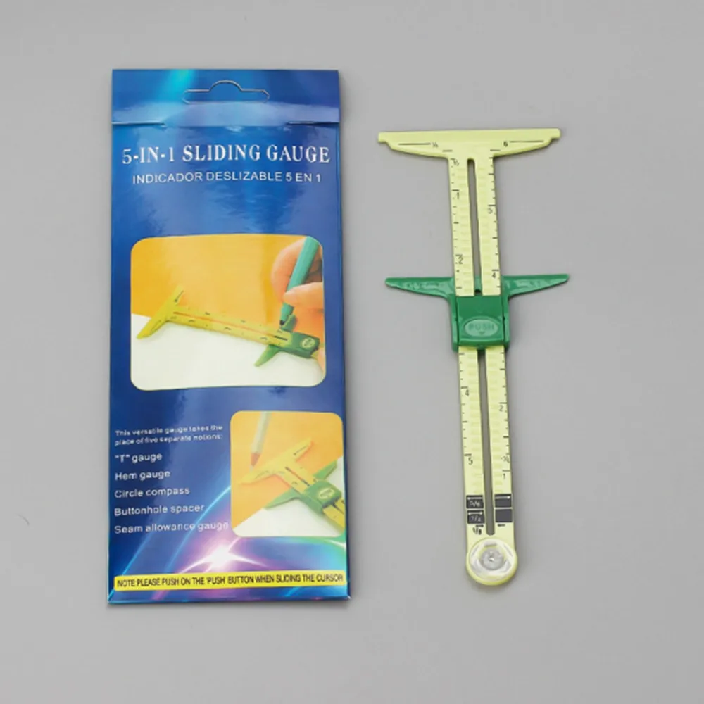 5-In-1 Plastic Patchwork Ruler Painting Tool Tailor's Ruler Green Multi-Functional Drawing Ruler