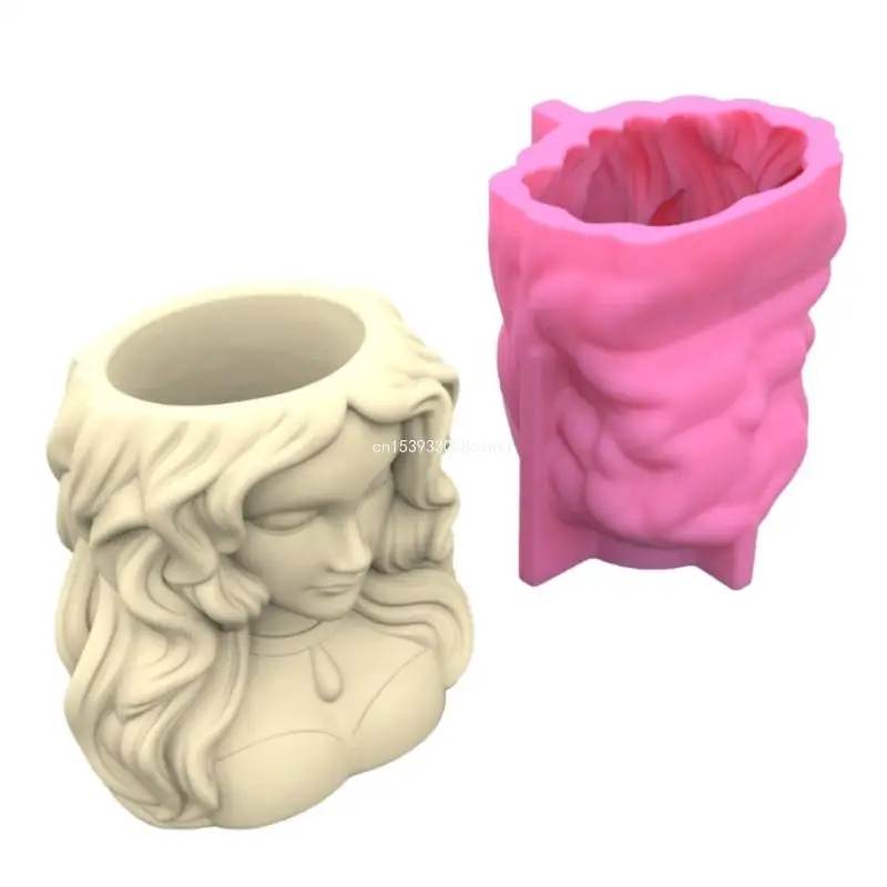 Unique Female Silicone Mold for DIY Flower Pots Reusable Girl Pen Holder Epoxy Casting Molds Home Ornament Resin Molds Dropship