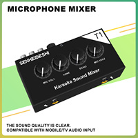 Audio Mixer Amplifier Karaoke Sound Mixer Portable Dual Mic Inputs With Cable Professional Audio System Machine for Amplifier