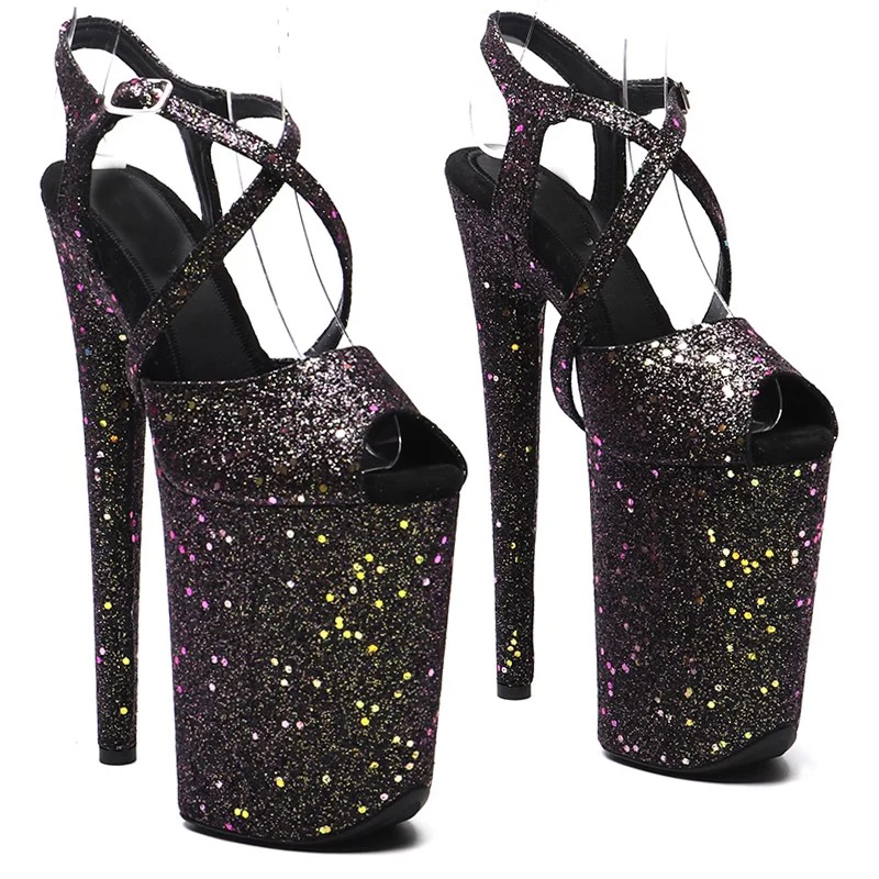 

Women's 23CM/9inches Glitter Upper Plating Platform Sexy High Heels Sandals Pole Dance Shoes 071