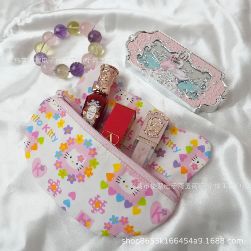 مرحبا كيتي أنيمي Kawaii سانريو Ins موضة مطبوعة قماش محفظة نسائية للعملات المعدنية لطيف الكرتون متعددة الوظائف حافظة للبطاقات هدايا للفتيات
