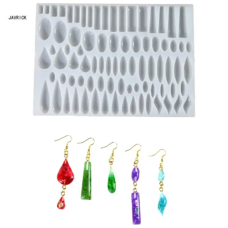 Artistic Silicone Charm Mold for Crafting Water Drop Long Rod Necklace Pendants D0LC