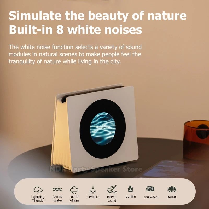 Suspended Lyrics Bluetooth Audio Dynamic Murals Retro High-quality White Noise Sleeping Desktop Speakers Intelligent Subtitles