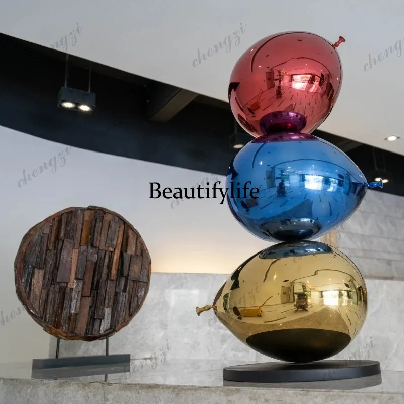 TTT Stainless Steel Balloon Sculpture, Hotel Garden Ornaments, Square, Home, Company Decorative Sculpture