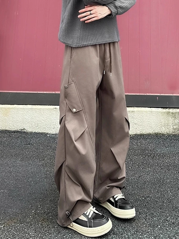 Autunno New American Sle Pantaloni casual da uomo High Street Vibe Cool Versatile Piegato Pantaloni da lavoro Pantaloni a coltello allentato Sle