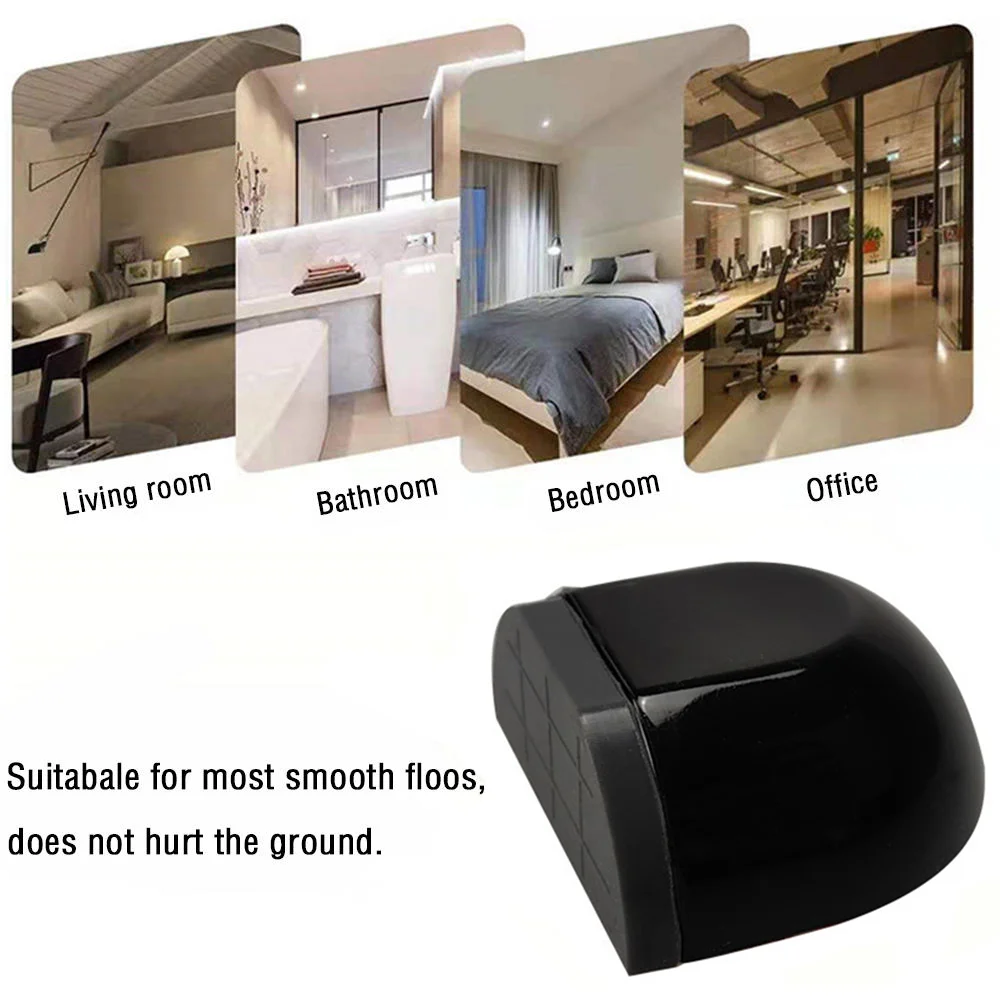 Black Self-Adhesive Door Stopper Door Holder Protect Walls And Furniture No Punch Furniture-Friendly Home Improvement
