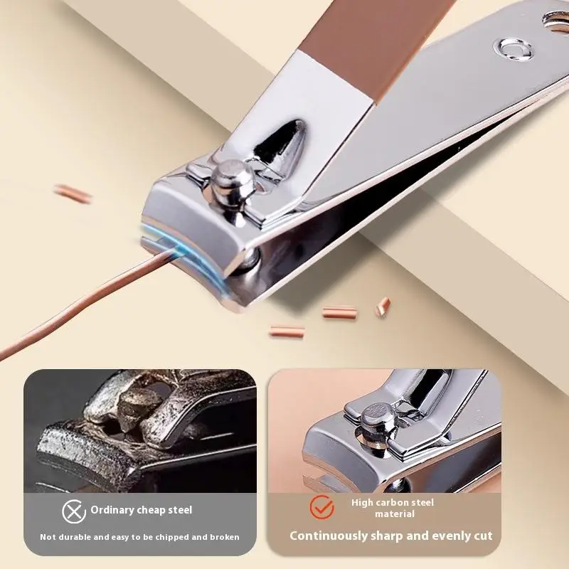 Juego de cortaúñas de acero al carbono y acero inoxidable, Kit completo de herramientas de manicura y belleza para el hogar, juego de cortaúñas portátil, 7 Uds.