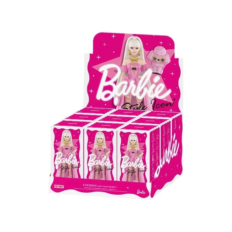 POP MART Barbie Style Icon Series Blind Box Cute Anime Doll Desktop Ornament Mystery Figure Guess Bag Collectible Gift