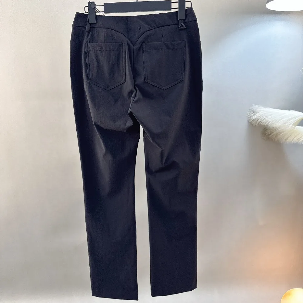 Women's Golf Straight Leg Pants 2026 Fall New Korean Style Stretch Versatile Casual Sporty Side Slit Cotton Blend Breathable UV