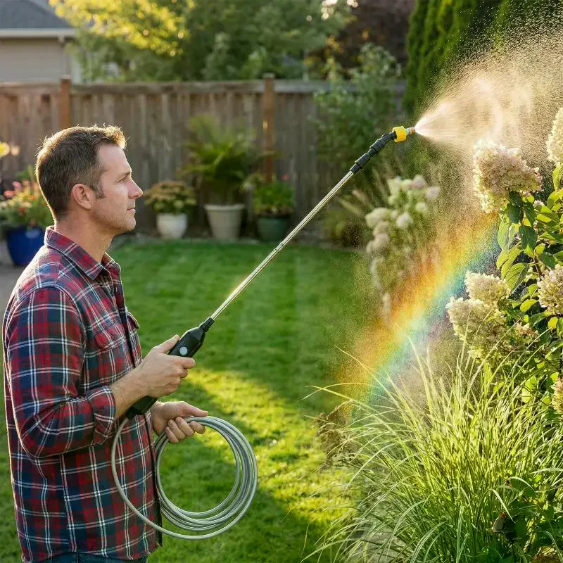 Adjustable Telescopic Multi Hole Nozzle Electric Sprayer Stainless Steel Durable Attachment for Outdoor Plant Care
