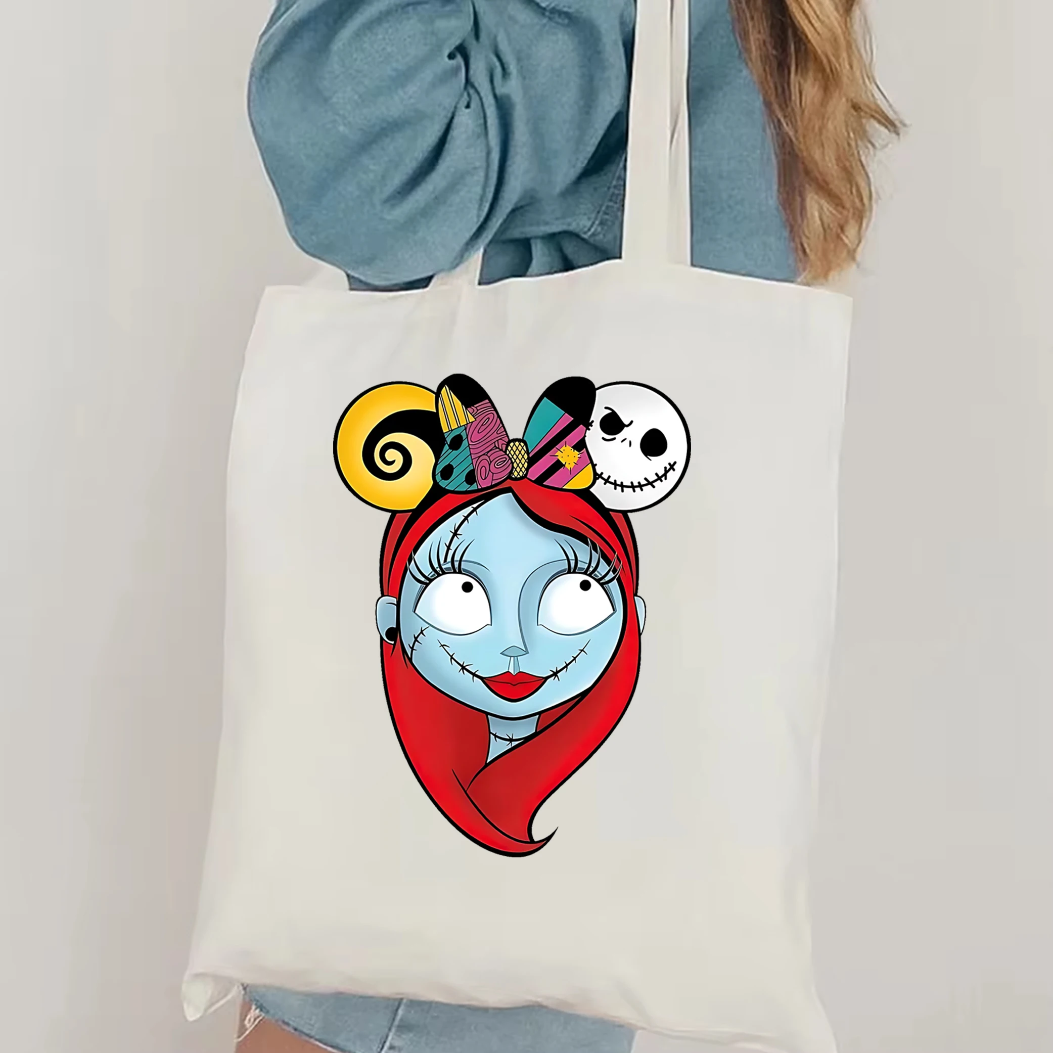 Disney The Nightmare Before Christmas tote bag Jack Sally Print Women Fashion Shoulder Bag Jack Skellington Halloween tote bag