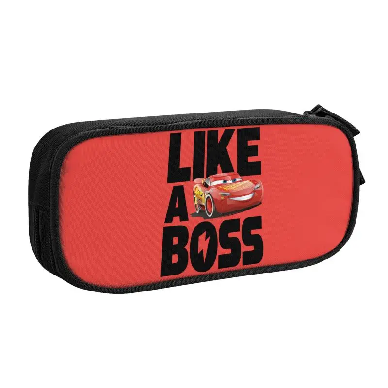 Imagem -02 - Estojo para Lápis Kawaii Lightning Mcqueen Boss Grande Bolsa de Armazenamento de Caneta Material Escolar para Meninas e Meninos