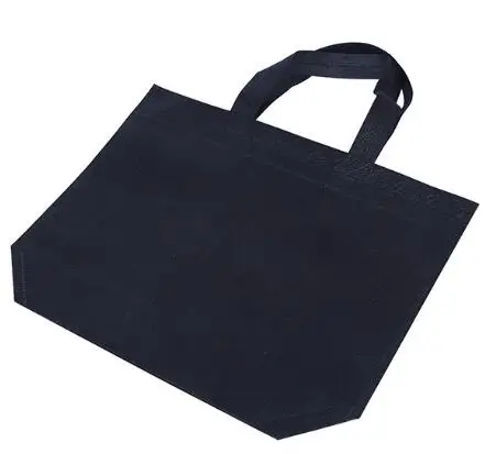 200 pcs 38*32cm black non woven bag customize  1 side white logo print