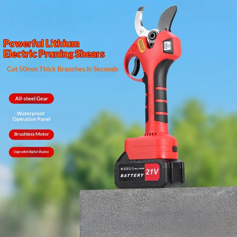 New Extra-Large Opening Electric Pruning Shears High-Power Electric Shears Suitable For Garden Fruit Trees With Larger Branches.