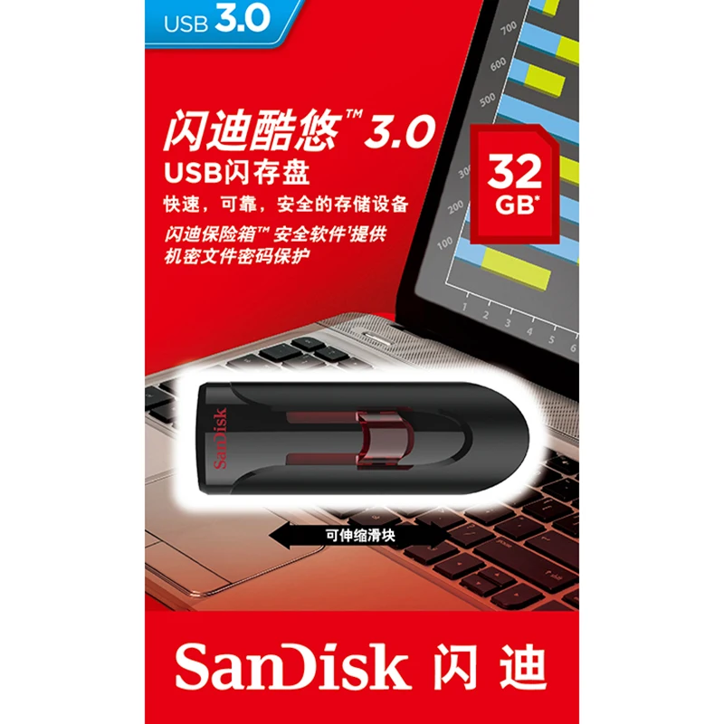 SanDisk100% CZ600 USB Flash Drive 256gb flash USB 3.0 Pen drive 16GB 32GB 64GB 128GB  Stick pendrive 3.0 Disk cle usb high speed