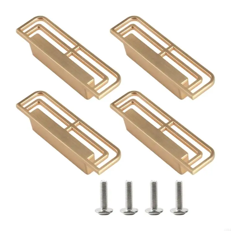 4Pcs Metal Dressers Knob Kitchen Cabinet Door Handle Wardrobe Pulls Simple Square Drawer Knob Furniture Hardware