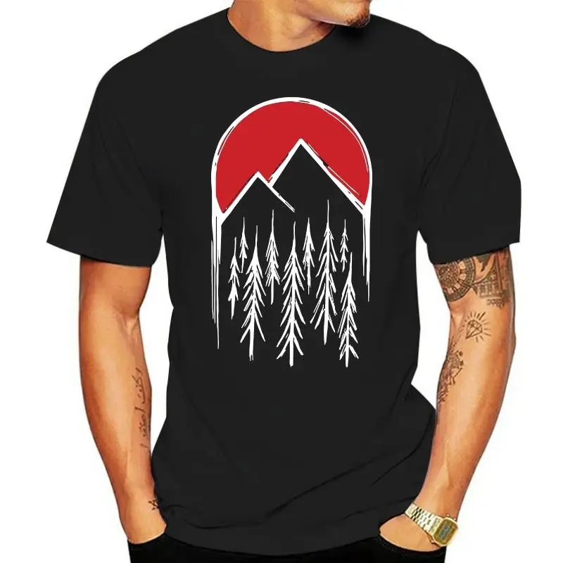 Twin Peaks T shirt Pine Tree Forest Hills Digital Print T Shirt Mystery Horror TV Vintage High Quality Pure Cotton Cloth Tops