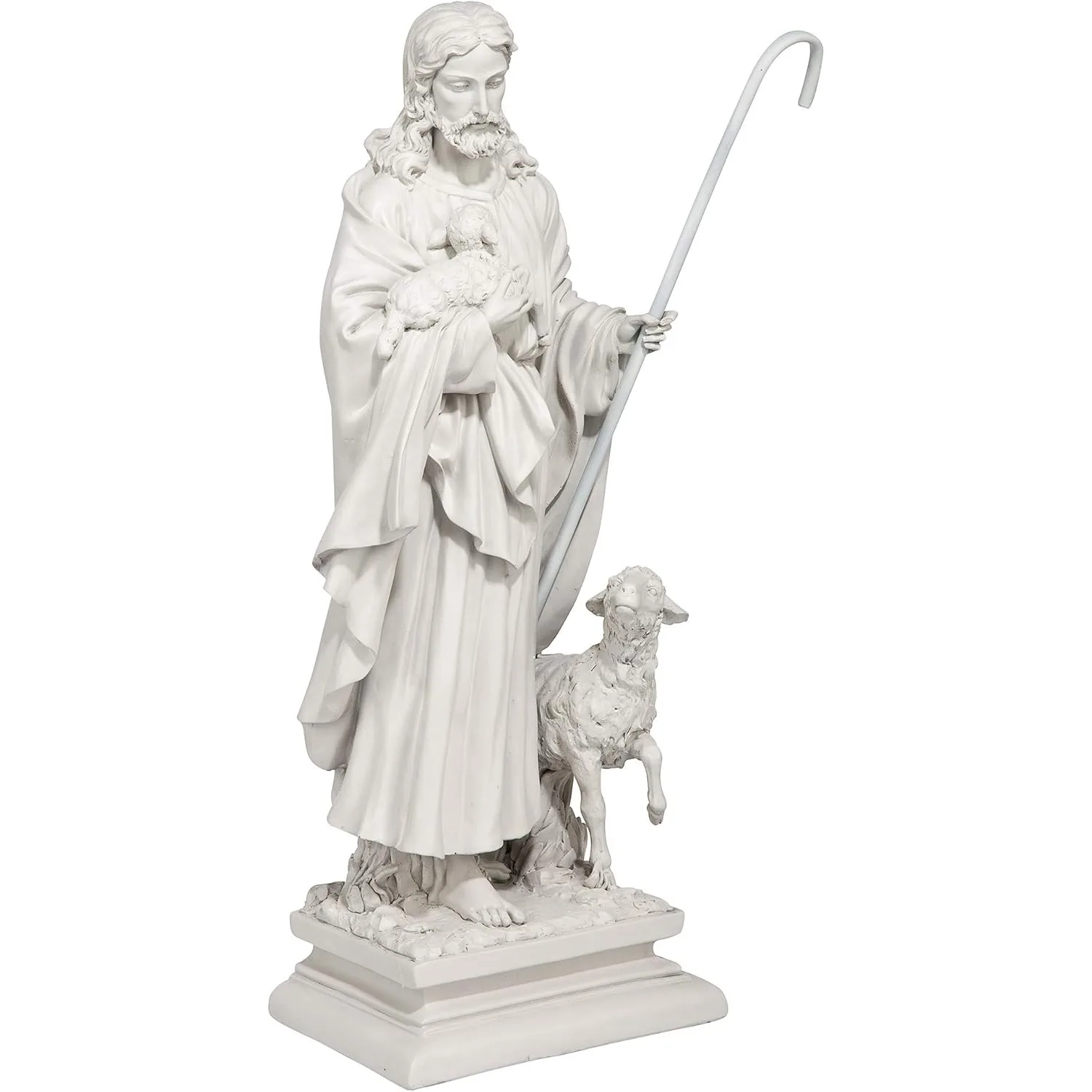 Design Toscano EU1785 Jesus The Good Shepherd Religious Garden Statue 12 Inches Wide 8 Inches Deep 28 Inches High Antique Stone