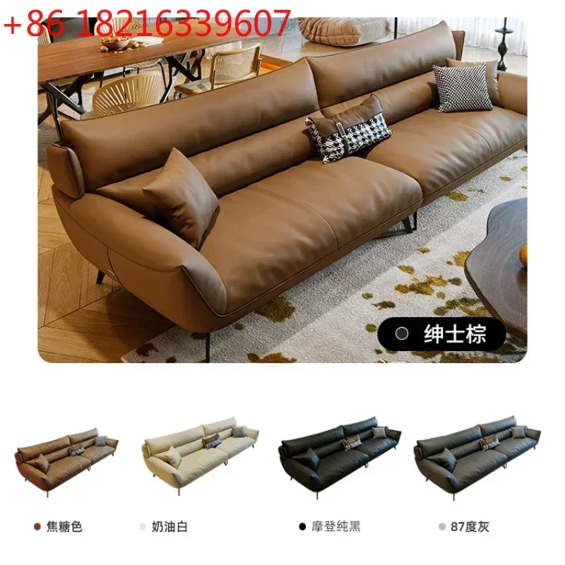TAO Sofa Light Luxury Home Modern Minimalist Living Room Straight Black Retro High-Grade