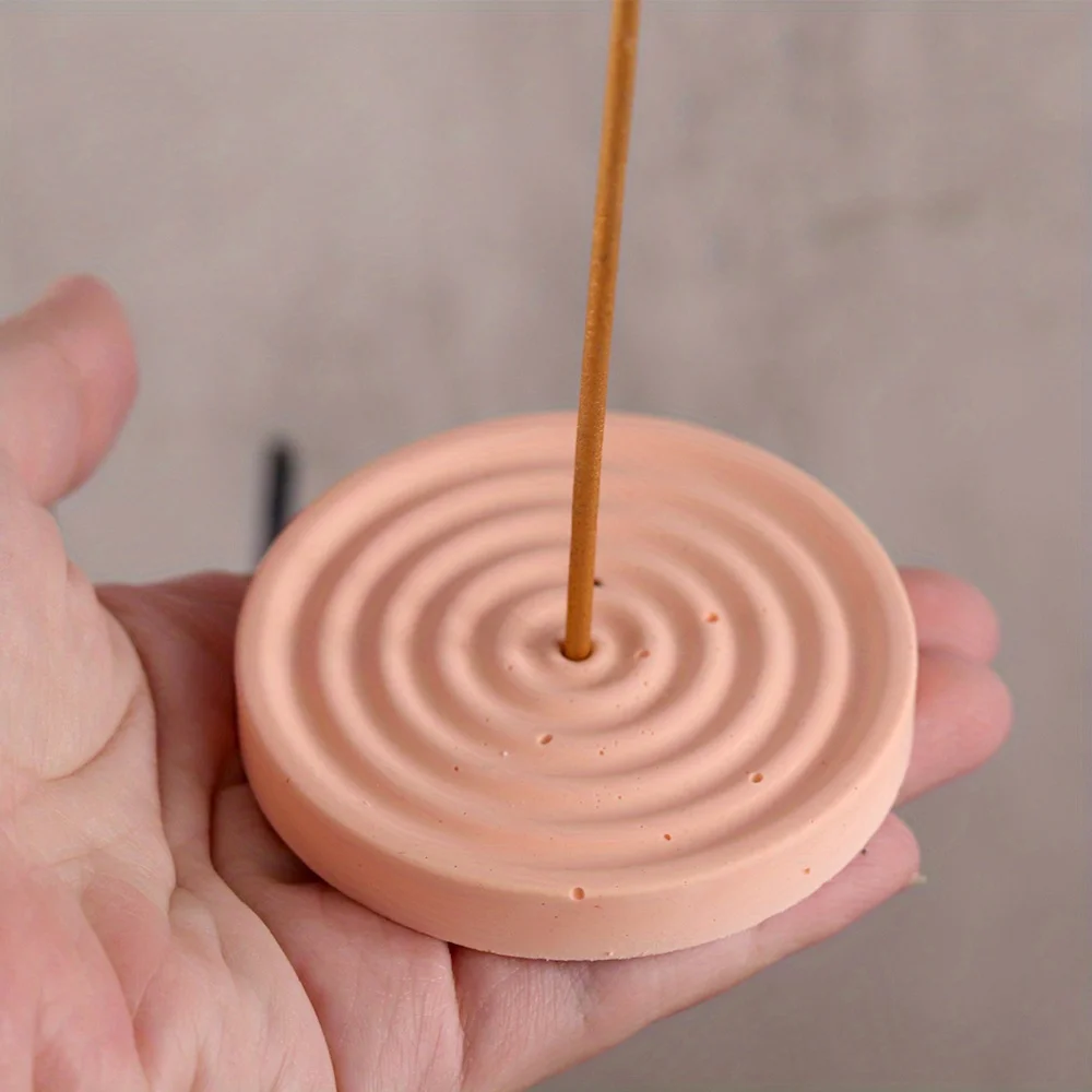 1 Silicone Incense Tray Mold, DIY Circular Pattern Incense Stick Stand, Cement Gypsum Mold, Handicraft for Home Decoration, view 2