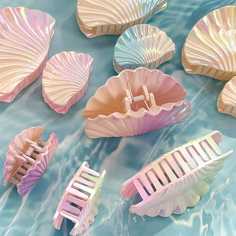 

Fashion New Gradient Shell Hair Claw Summer Ocean Girl's Claw Clip Beach Trendy Crab Hair Clips Hair Accessories for Women