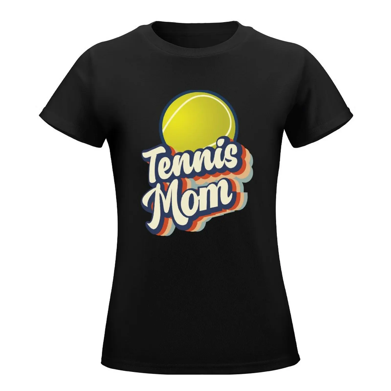 Retro Tennis Mom Funny Tennis Mom T-Shirt blacks cute tops shirts graphic tees Aesthetic clothing Women's t-shirt