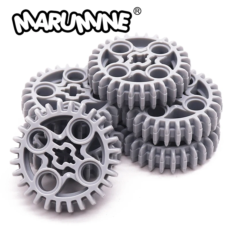 Marumine 10PCS Building Bricks Technology 46372 bulk 28 Tooth Double Bevel Gear Compatible Ship Automobile Machinery MOC Block