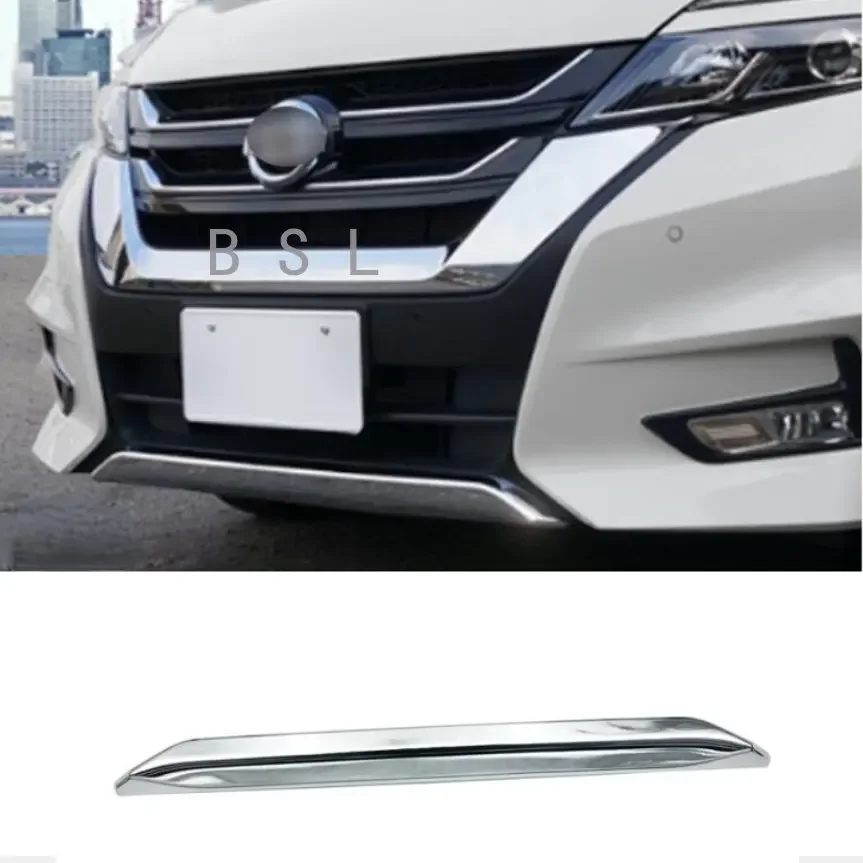 

For NISSAN SERENA C27 2017 2018 2019 ABS Chrome Plated Before The Bar Bumper Cover Shield Trim Molding Lower Grille Car Styling