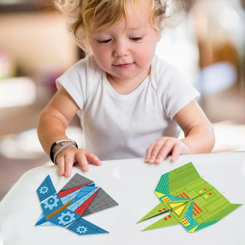 Kit de jouets d'avion en papier pour enfants, artisanat en papier amusant, jouet d'avion en papier polyvalent pour garçons