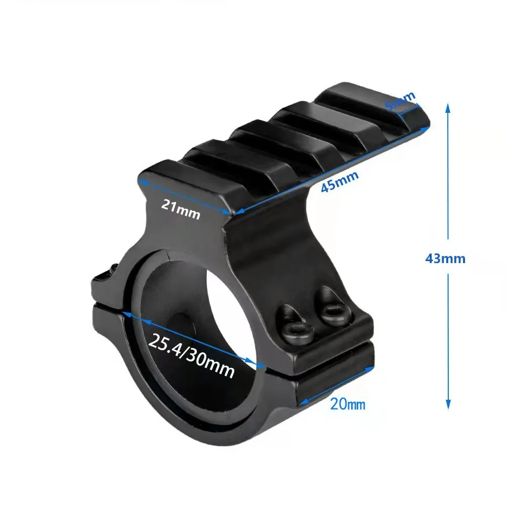 Taktische Zielfernrohrmontage 25,4mm 30mm Ringadapter mit 20mm Picatinny-Schiene Zielfernrohrringe Taschenlampenhalterung