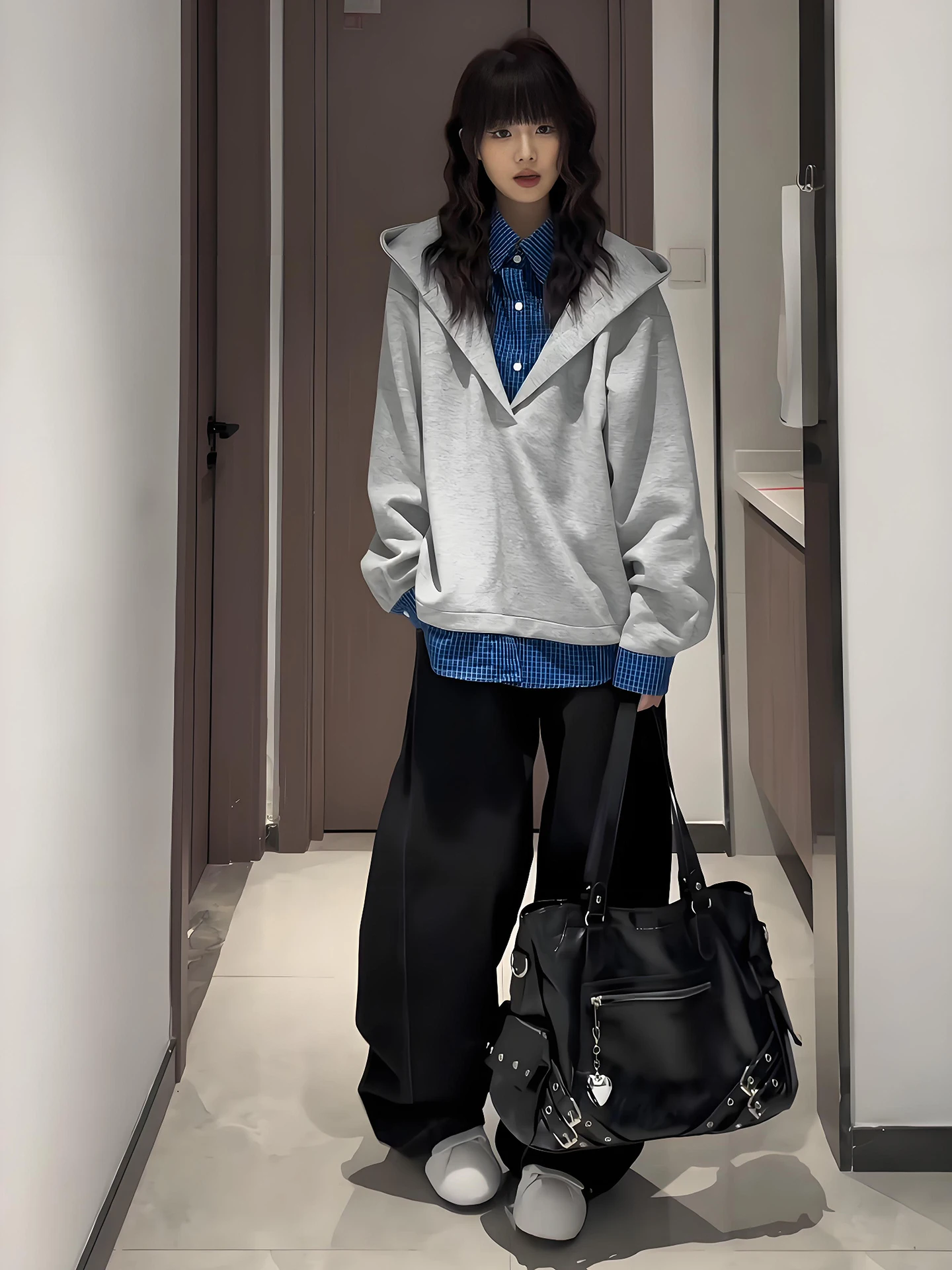 

Мужская толстовка в клетку, весенне-осенняя, в американском стиле, плотная, для пар, верхняя одежда в университетском стиле, с эффектом двухслойности, премиум-класса