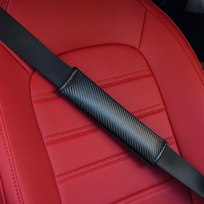 

Auto Safety Adjustable Seat Belt Cover Shoulder Protector Pad For Smart 451 453 Fortwo Forfour Carbon Fiber Pattern Accessories