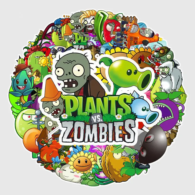 60 Non-repetitive Game Plants Vs. Zombies Series Stickers Mobile Phone Laptop Suitcase Decoration Stickers